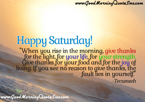 Happy Saturday Wishes - Saturday Inspirational Quotes ...